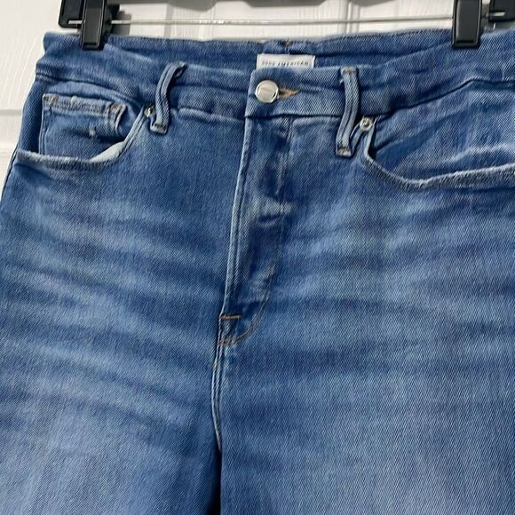 Good American Good Waist Skinny High Rise Jeans Indigo016 GW731T Size 12/31 - Picture 3 of 10